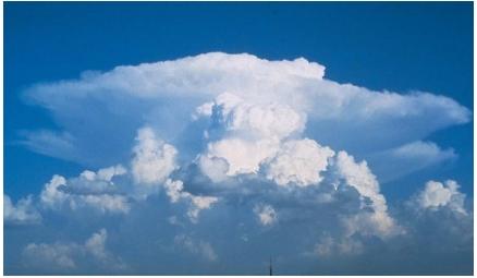 Cumulonimbus clouds. (Reproduced by permission of Walter A. Lyons.)