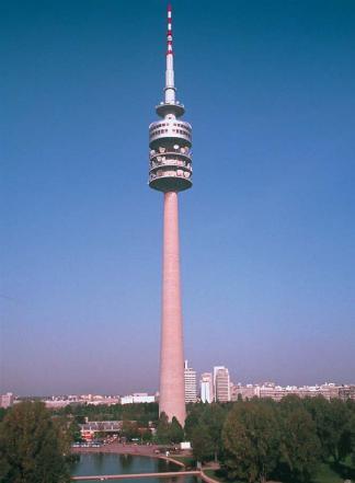 A microwave communications tower in Munich, Germany. (Reproduced by permission of Photo Researchers, Inc.)