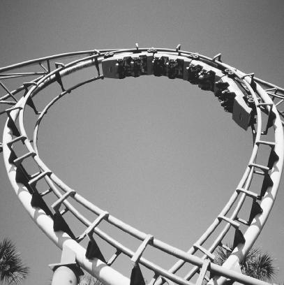 A CLOTHOID LOOP IN A ROLLER COASTER IN HAINES CITY, FLORIDA. AT THE TOP OF A LOOP, YOU FEEL LIGHTER THAN NORMAL ; AT THE BOTTOM, YOU FEEL HEAVIER. (The Purcell Team/Corbis. Reproduced by permission.)