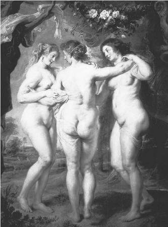 "THE THREE GRACES" BY PETER PAUL RUBENS. A MORE AMPLY FORMED FEMALE BODY IS AN IDEAL MUCH CLOSER TO NATURE, SINCE OUR EVOLUTIONARY LINEAGE HAS TENDED TO FAVOR WOMEN WITH LARGE HIPS WHO ARE CAPABLE OF BEARING MANY CHILDREN. (© Archivo Iconografico, S.A./Corbis. Reproduced by permission.)