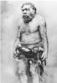 A MUSEUM REPRODUCTION OF NEANDERTHAL MAN, OR HOMO SAPIENS NEANDERTHALENSIS. THE SPAN OF TIME SINCE THE FIRST APPEARANCE OF THE GENUS HOMO (TO WHICH HUMANS, OR HOMO SAPIENS, BELONG) IS MINUSCULE: 2.5 MILLION YEARS COMPARED WITH 4.6 BILLION YEARS, OR ABOUT 0.04 % OF THE PLANET'S HISTORY. (© Bettmann/Corbis. Reproduced by permission.)