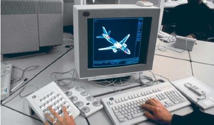 A CAD (computer-aided design) system used for Boeing airplanes. (Reproduced by permission of Phototake.)