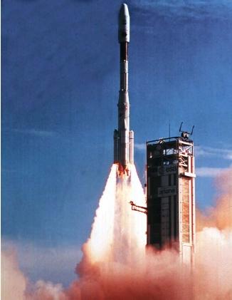 The first flight of the Ariane 4 Rocket, launched from Kourou, French Guiana. (Reproduced by permission of Photo Researchers, Inc.)