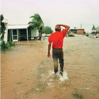 A storm surge flooded this trailer park in Islamorada, Florida, during Hurricane Irene. (Reproduced by permission of The Corbis Corporation [Bellevue].)