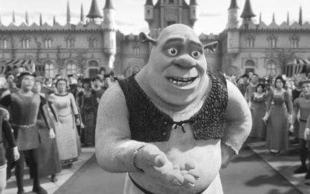 A-life technology is prominently featured throughout the computer-animated film Shrek II.