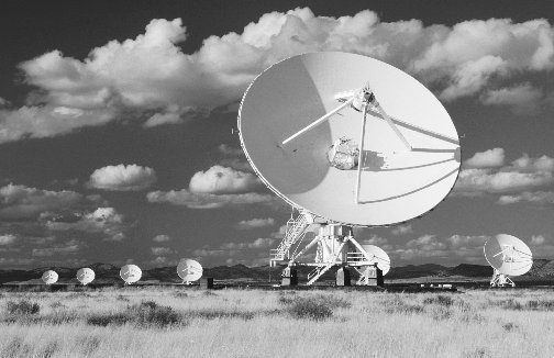 The position of the twenty-seven radio telescopes of New Mexicos Very Large Array can be adjusted to measure wavelengths from distant objects in multiple configurations.